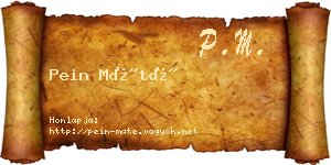 Pein Máté névjegykártya
